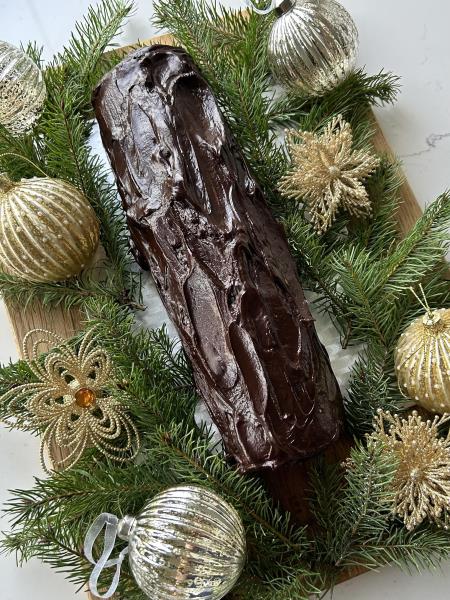 Festive Chocolate and Hazelnut Yule Log 